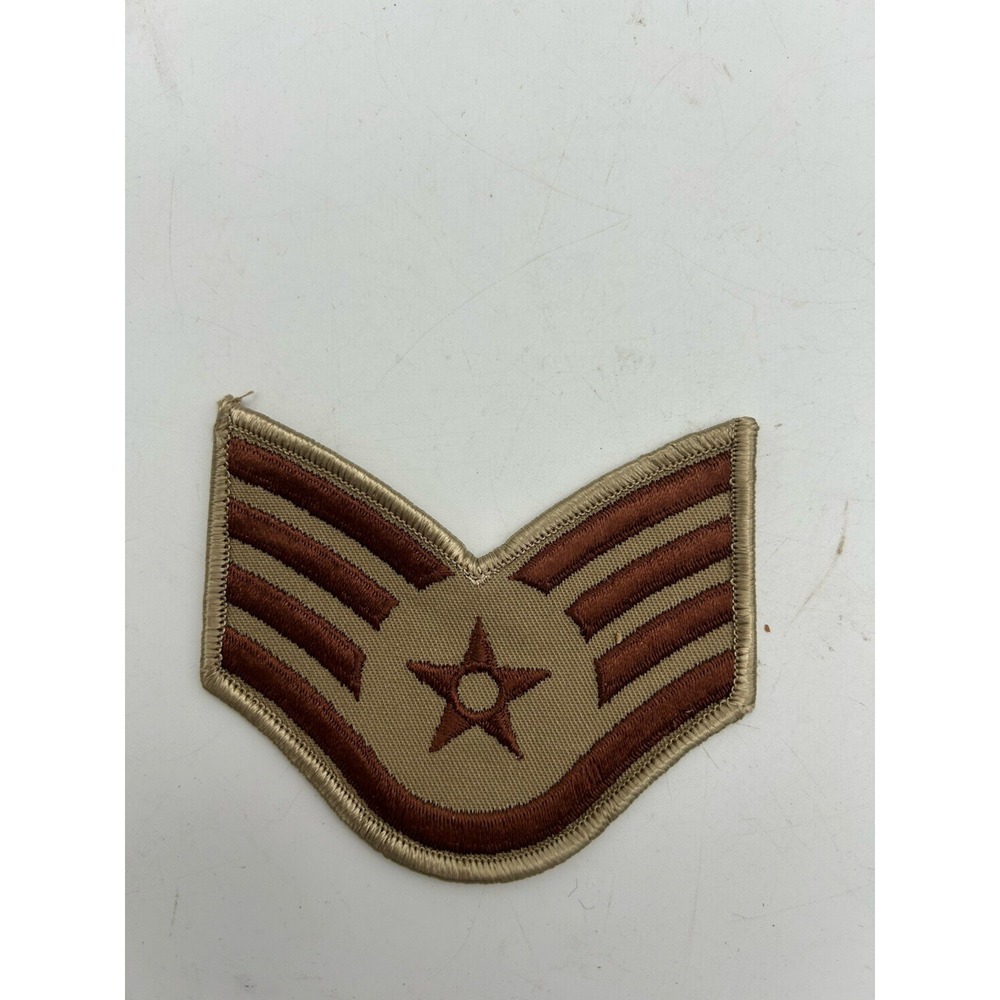 USAF STAFF SERGEANT SSgt E-5 DCU DESERT 4" Rank Patch Air Force‎ Embroidered